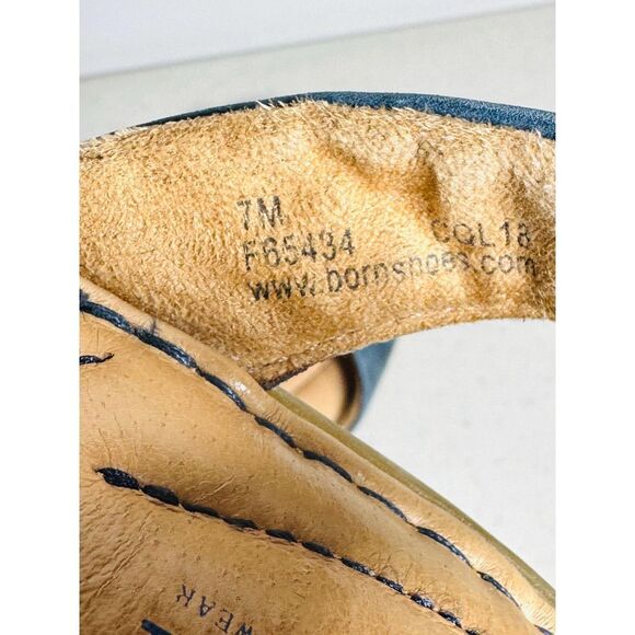 Born Woman&#39;s Kibbee Flat Sandals Navy 7 - Picture 7 of 8